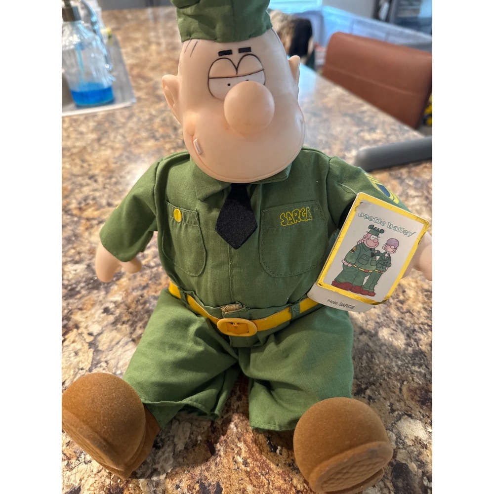 Vintage Beetle Bailey Sgt Orville P Snorkel Sarge Plush Doll P4086 with Tag